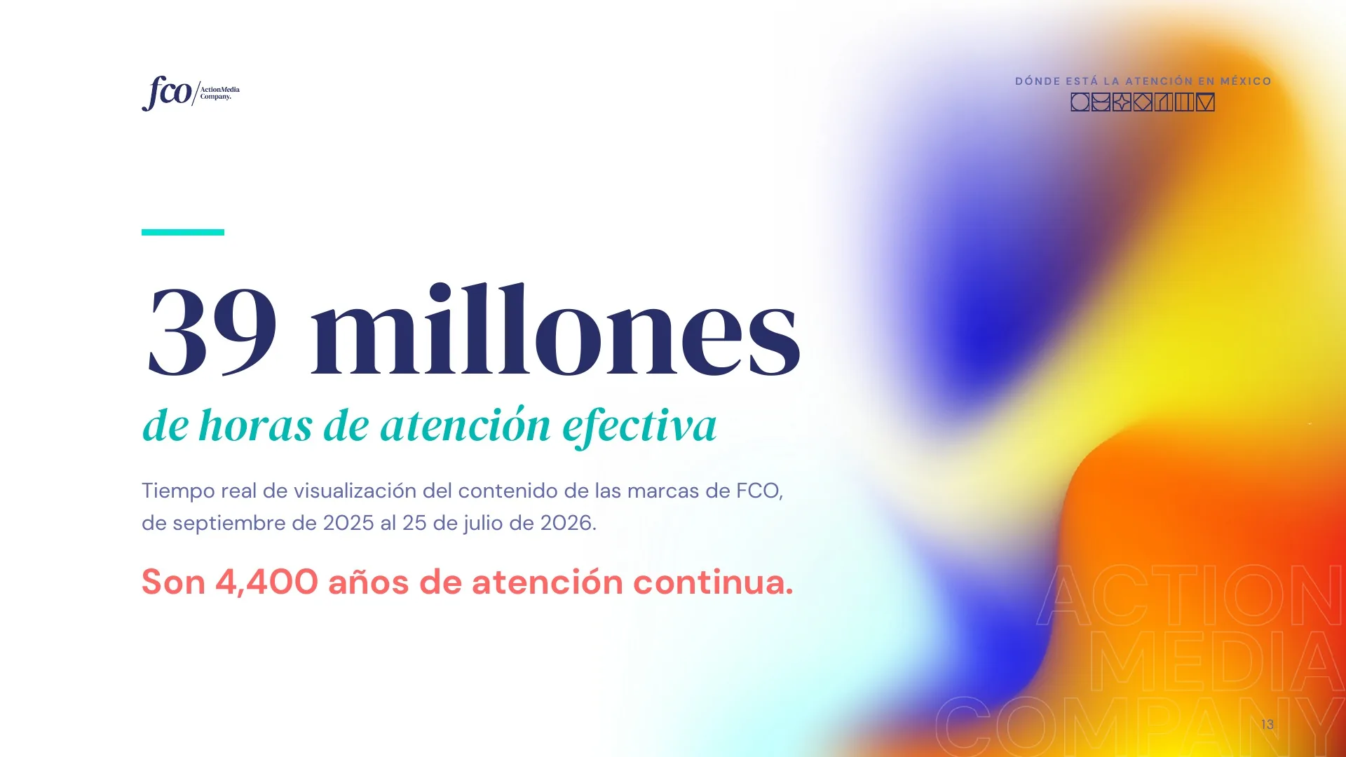 Lámina 13 de 26: 39 millones de horas de atención efectiva